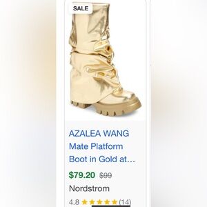 Azalea Wang Mate gold fold over lug soul boots
